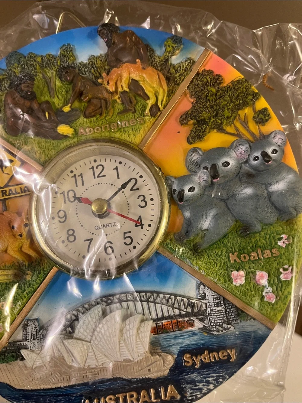 Multicolor Australian Souvenir Wall Clock - Animal Panel Design